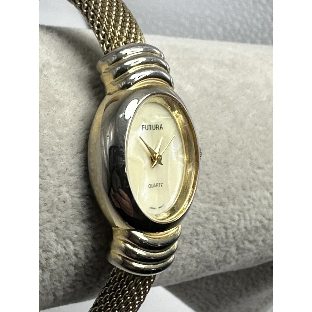 Futura 1820QB Ladies Cuff‎ MOP Watch New Battery 21MM 6.75